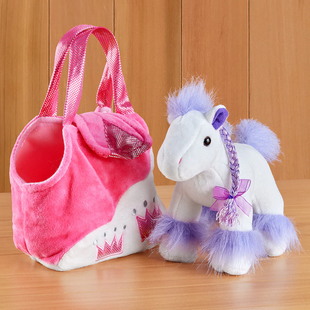 Stuffed Princess Horse Plush Toy with Tote - Image 2