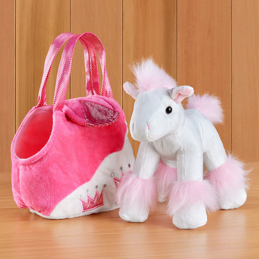 Stuffed Princess Horse Plush Toy with Tote - Image 3