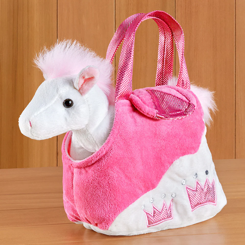 Stuffed Princess Horse Plush Toy with Tote - Image 4