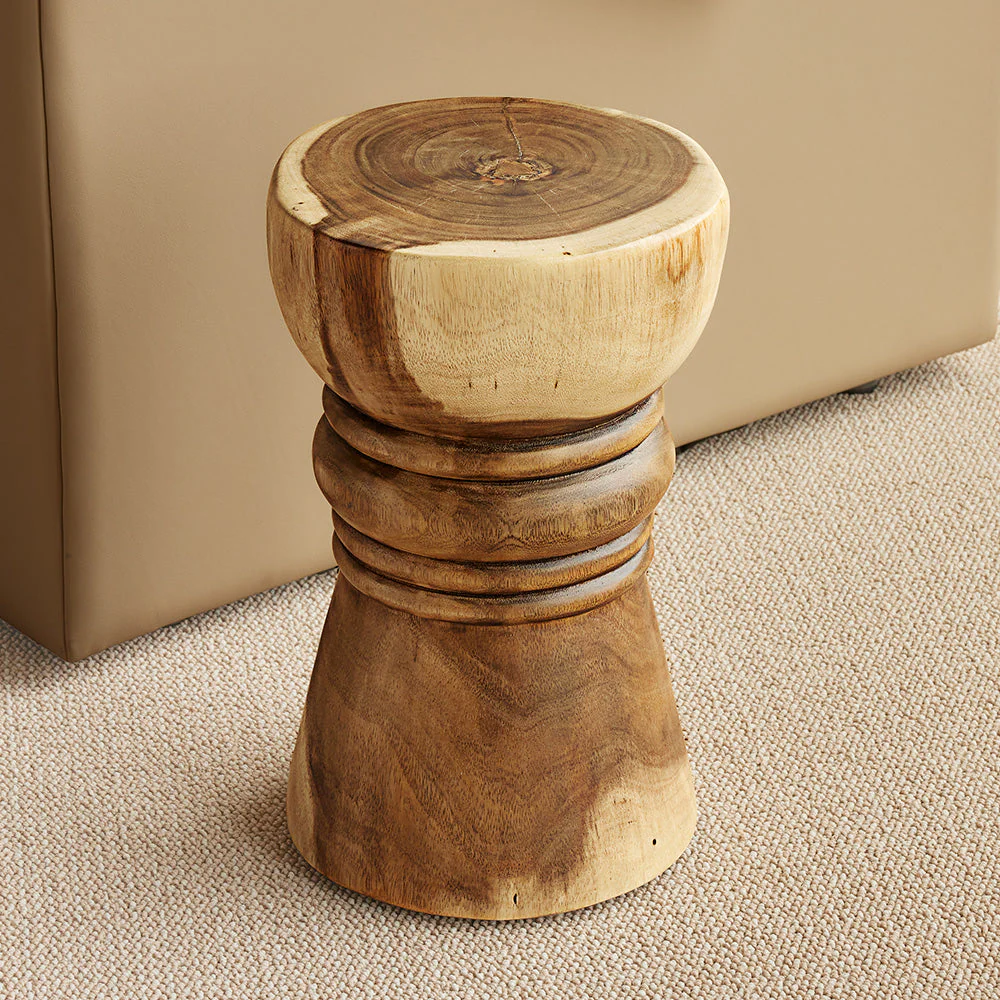 Suar Wood Stool / End Table - Image 2