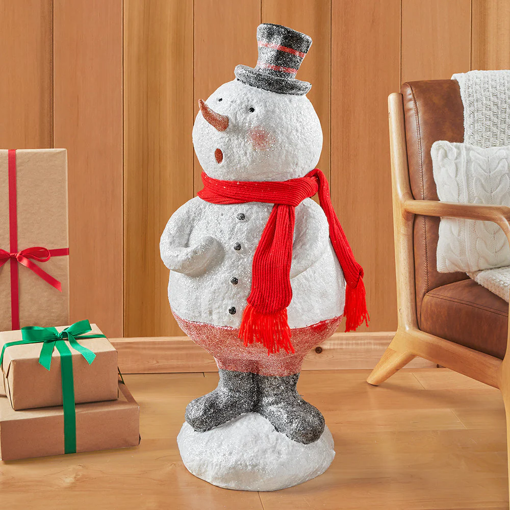 Sugar Glittered Singing Snowman - Image 2