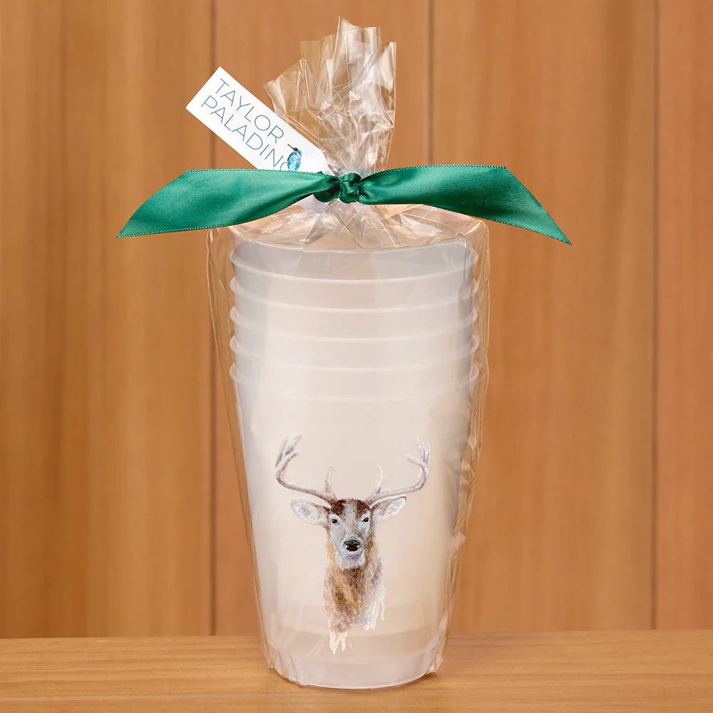 Taylor Paladino Frosted Plastic Cups, Set of 6 - Deer - Image 2