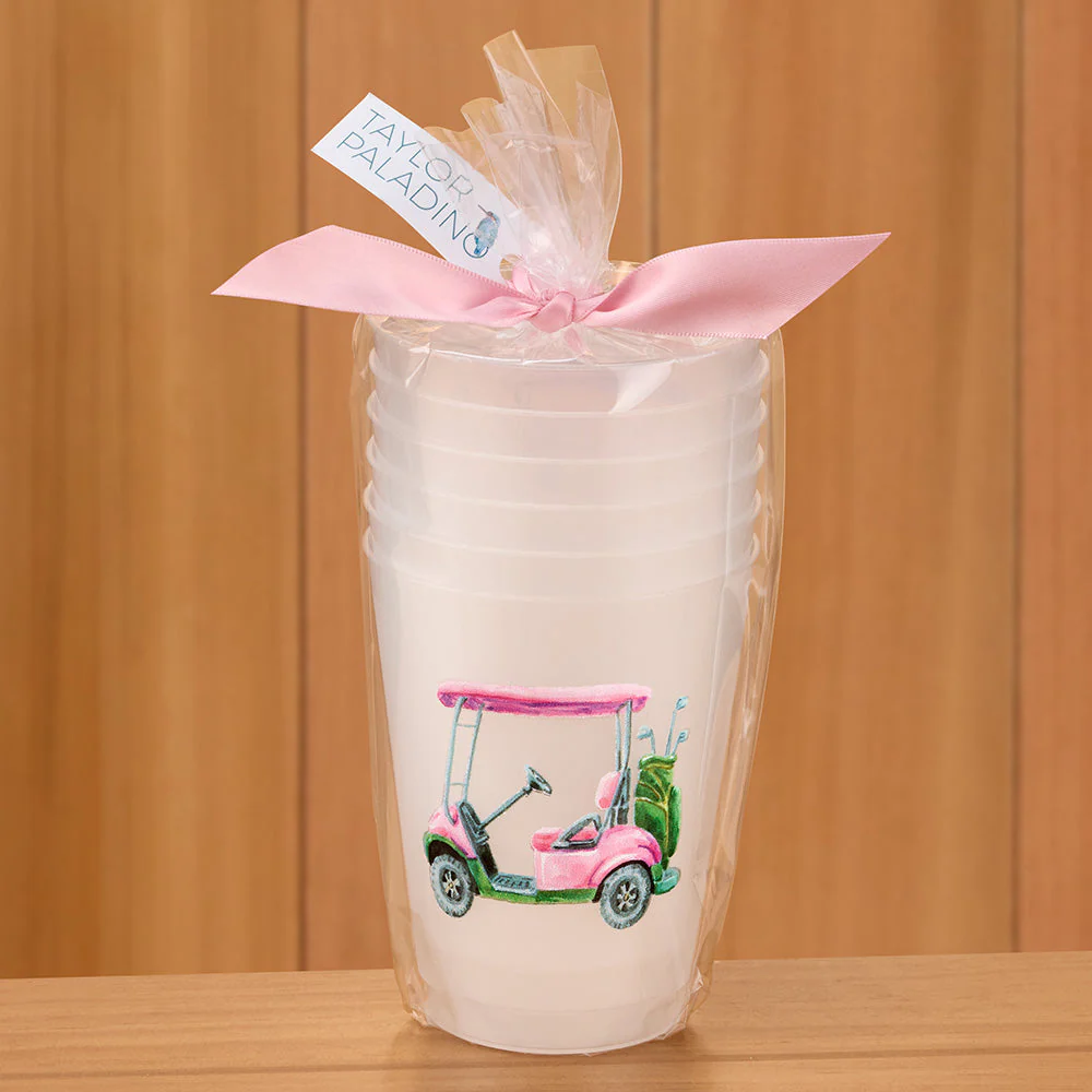Taylor Paladino Frosted Plastic Cups, Set of 6 - Golf Cart - Image 2