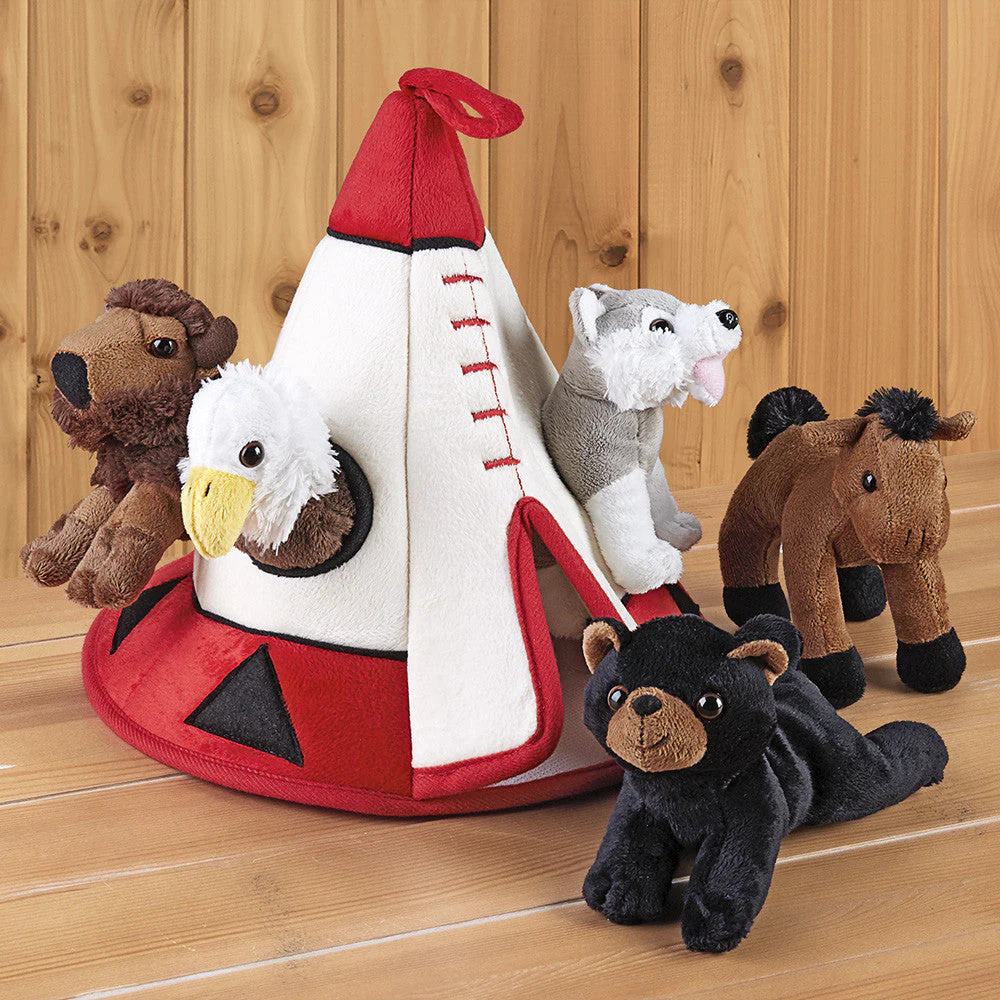 Teepee with North American Stuffed Animals