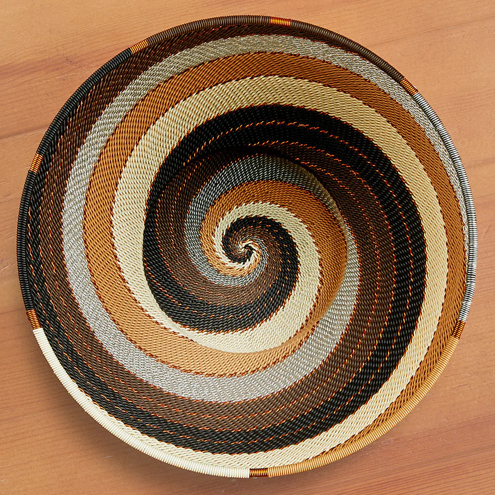 Telephone Wire Bowl, Mocha Spiral - Image 4