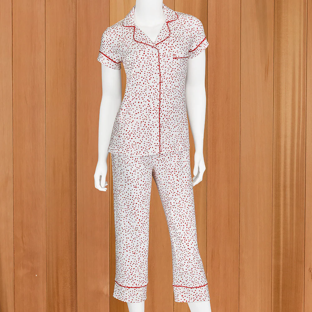 The Cat's Pajamas Women's Pima Knit Capri Pajama Set, Confetti Dot - Image 4
