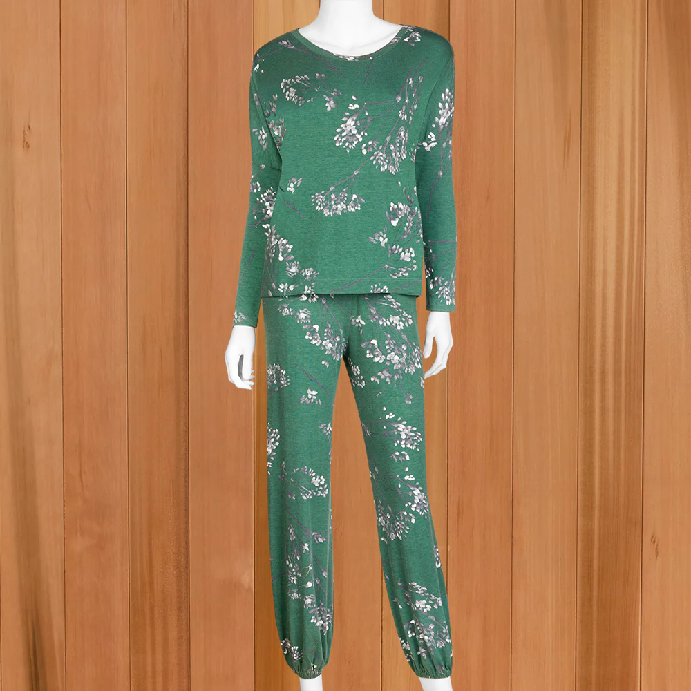 The Cat's Pajamas Women's Pima Knit Pullover Pajama Set, Willow - Image 2