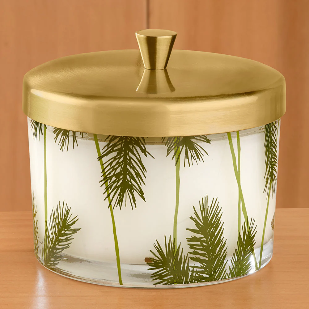 Thymes Frasier Fir Heritage Pine Needle Luminary Lidded 3-Wick Candle