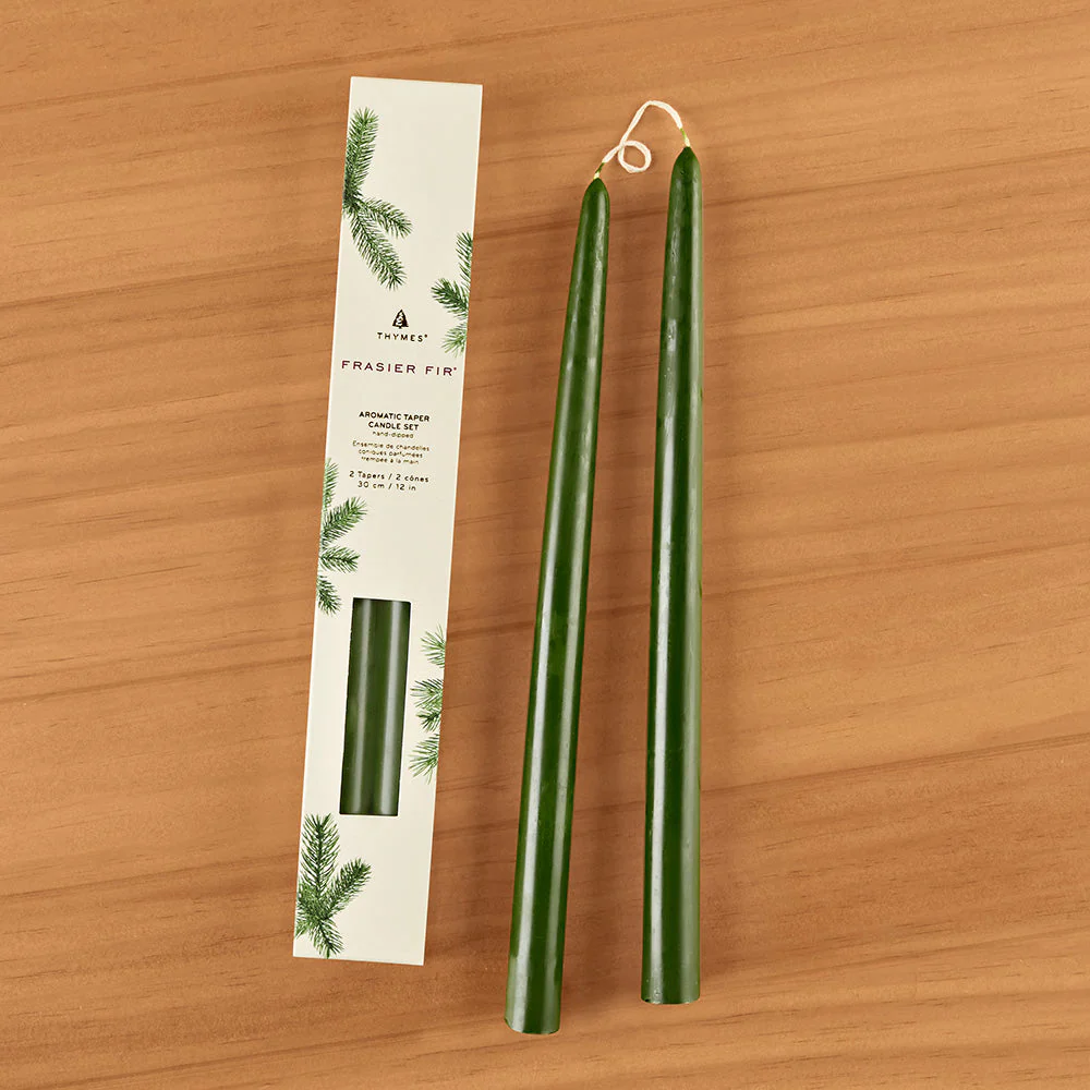 Thymes Frasier Fir Taper Candles, Box of 2