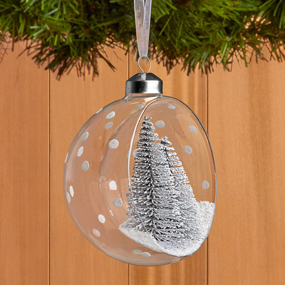 Tinsel Tree Glass Globe Ornament - Image 3
