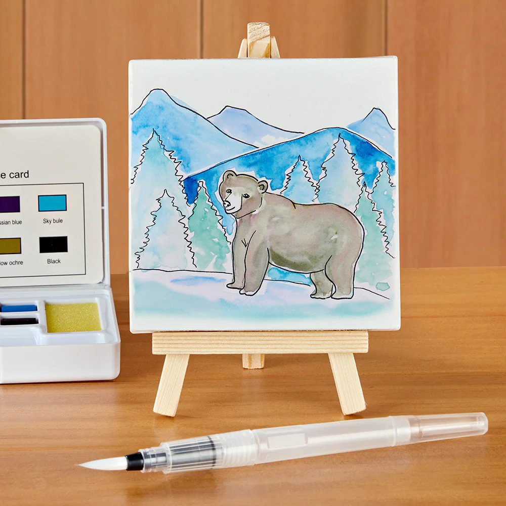Tiny Easel Mini Painting Art Kit, Bear