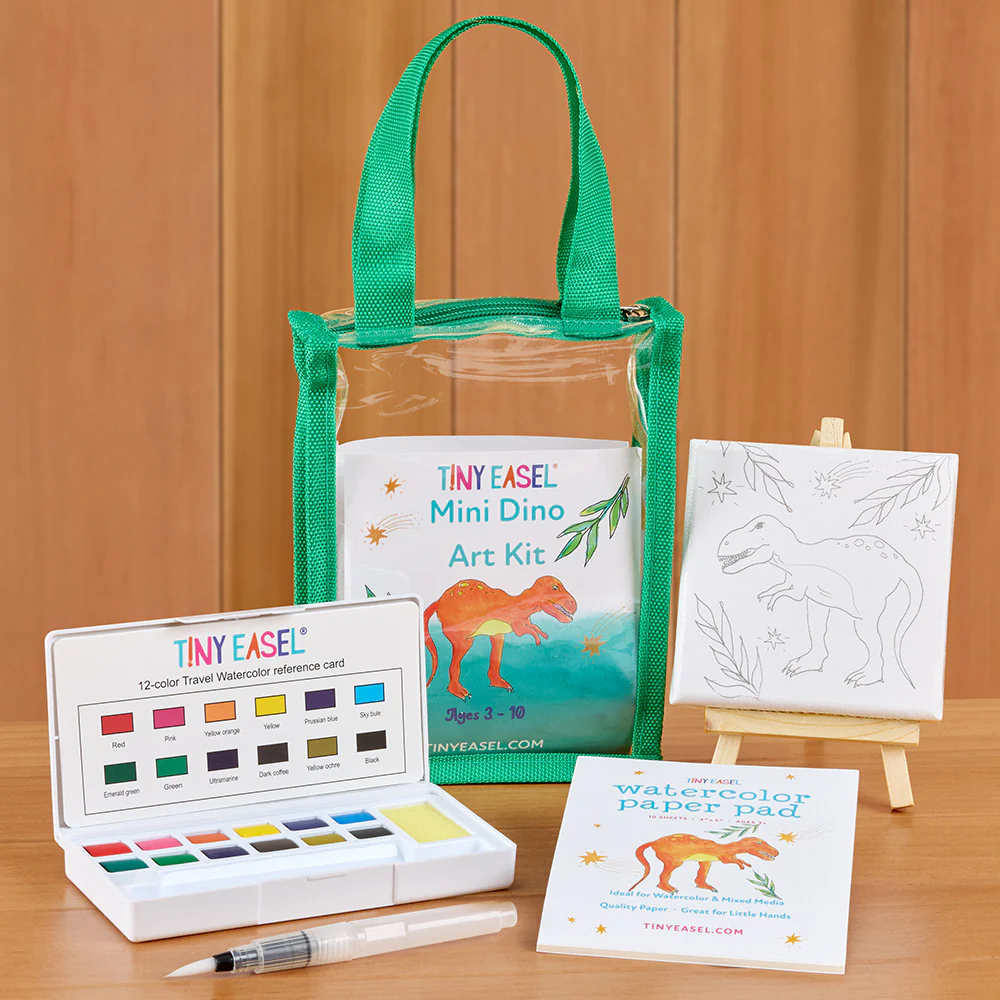 Tiny Easel Mini Painting Art Kit, Dino - Image 2