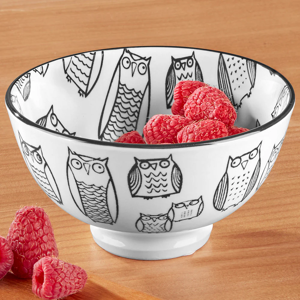 Torre & Tagus Kiri Porcelain Bowl, Owls