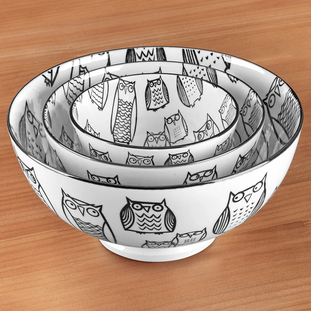 Torre & Tagus Kiri Porcelain Bowl, Owls - Image 3