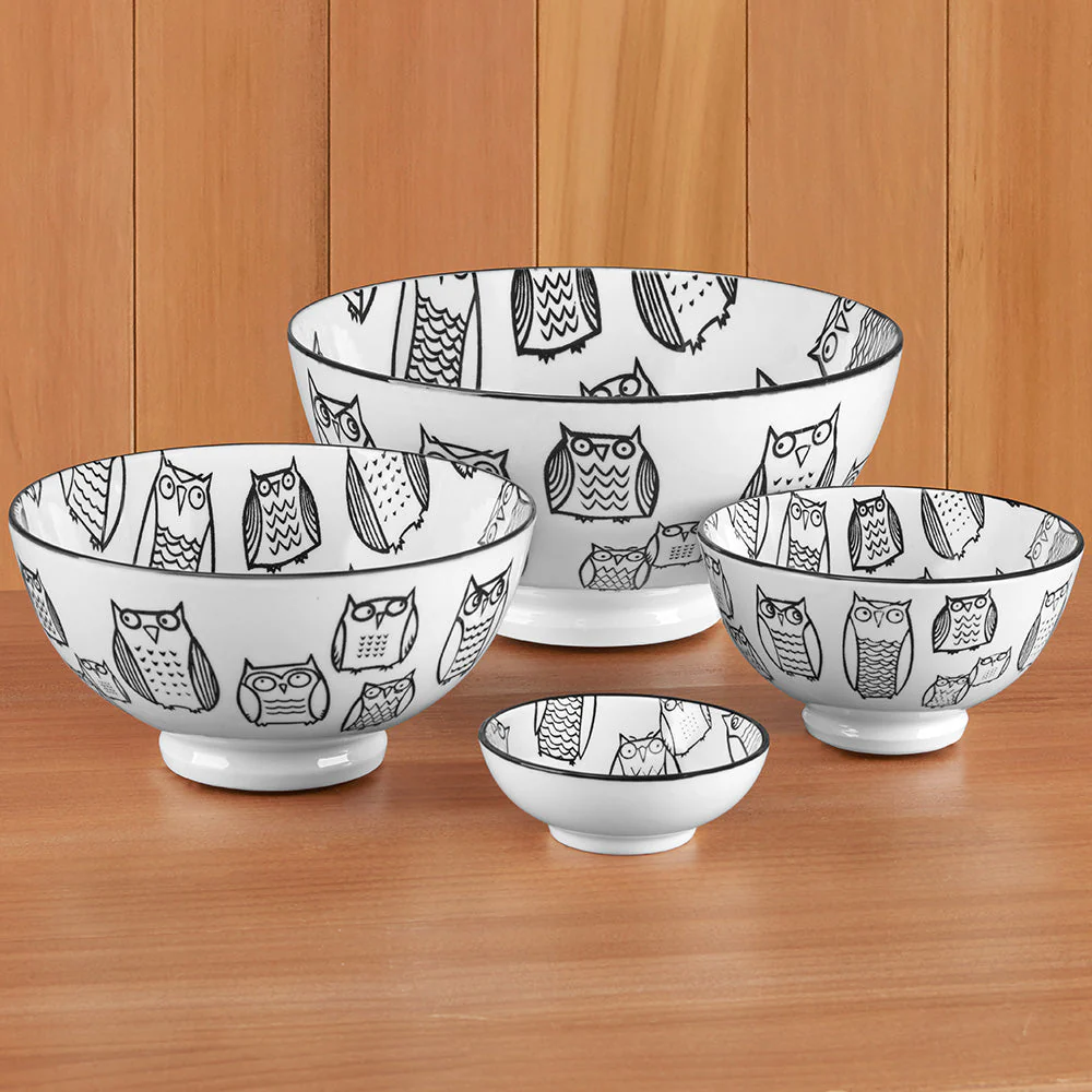Torre & Tagus Kiri Porcelain Bowl, Owls - Image 4