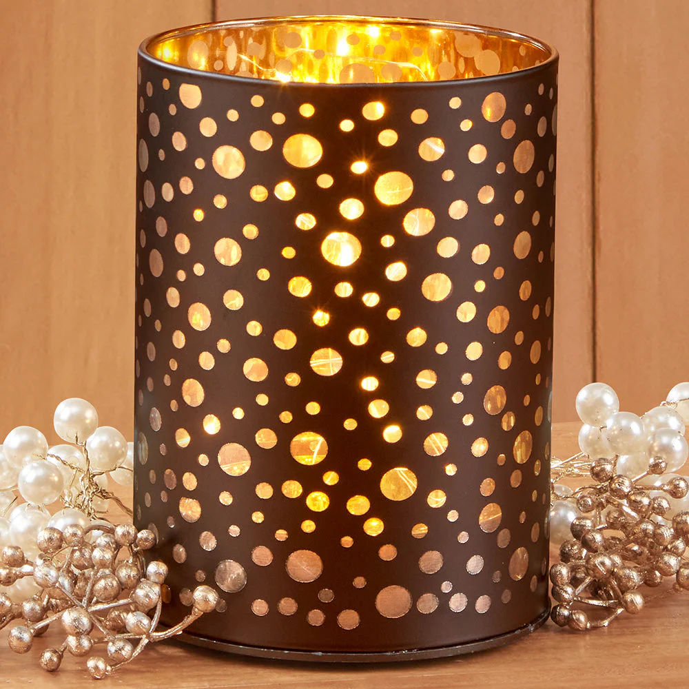 Torre & Tagus LED Glass Hurricane, Dots