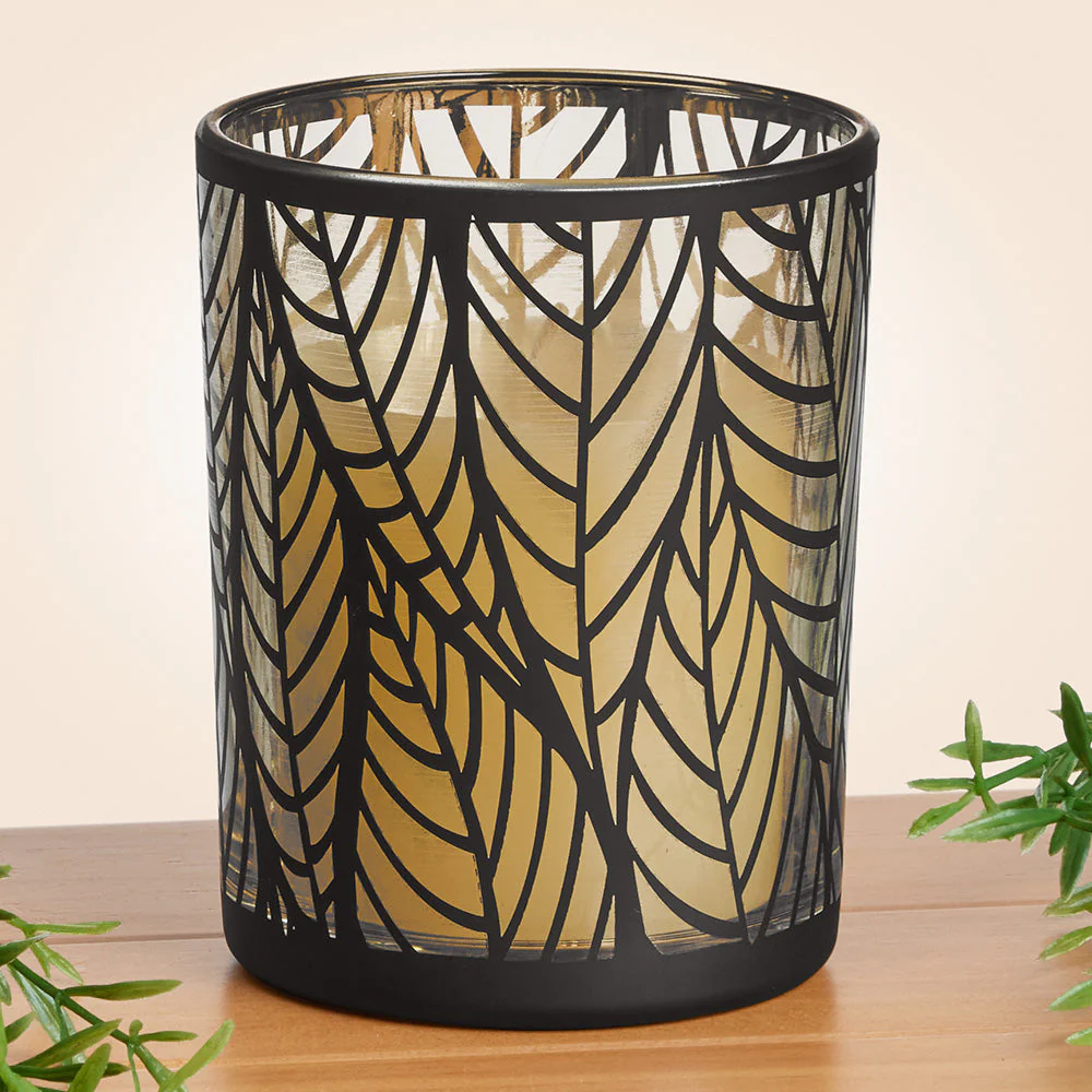 Torre & Tagus Modern Leaf Hurricane Vase