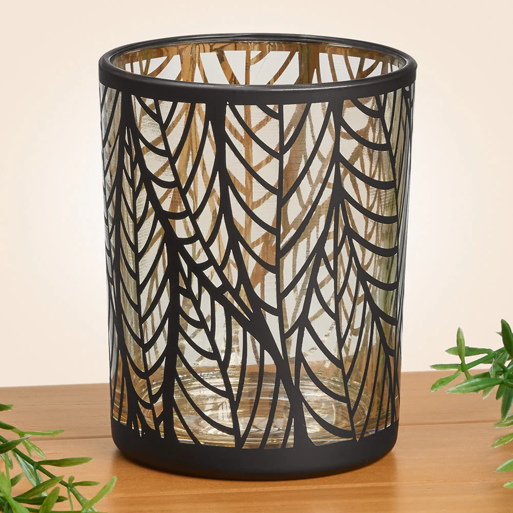 Torre & Tagus Modern Leaf Hurricane Vase - Image 2