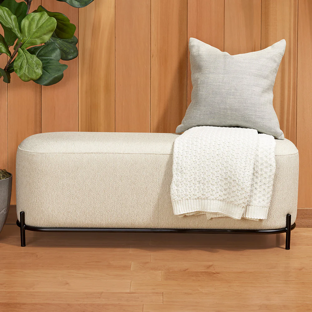 Torre & Tagus Pender Pin Leg Upholstered Bench - Image 3