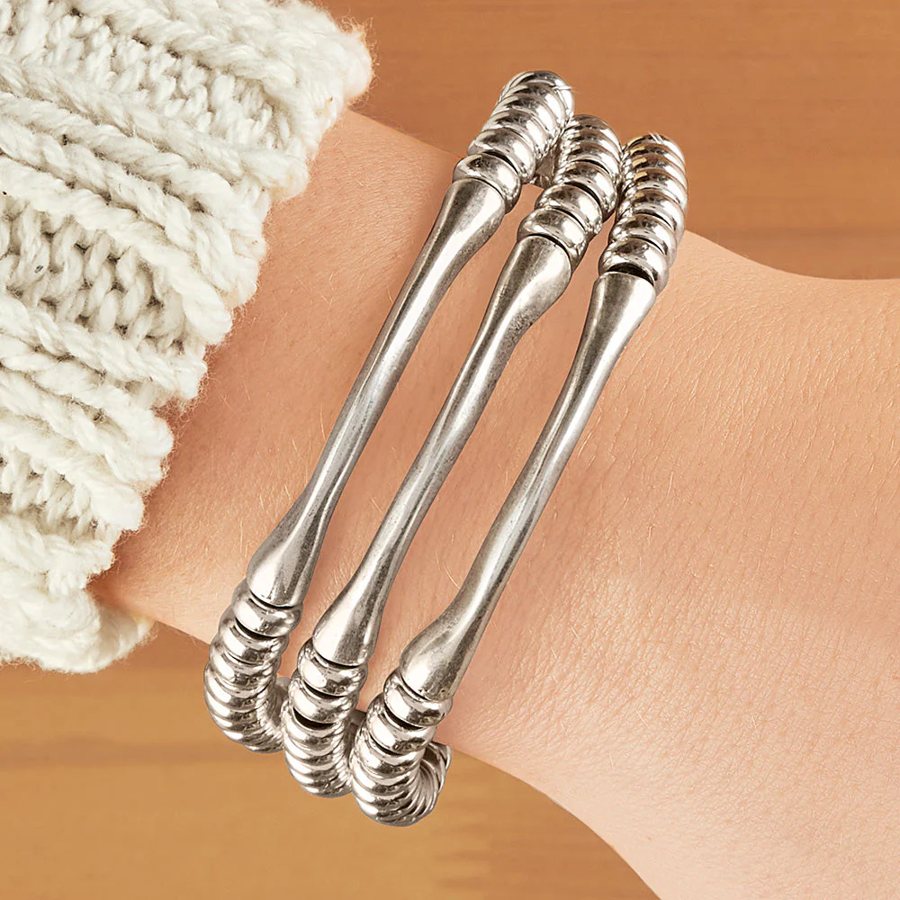 Trades by Haim Shahar "Three Times As Nice" Sterling Silver Bracelet