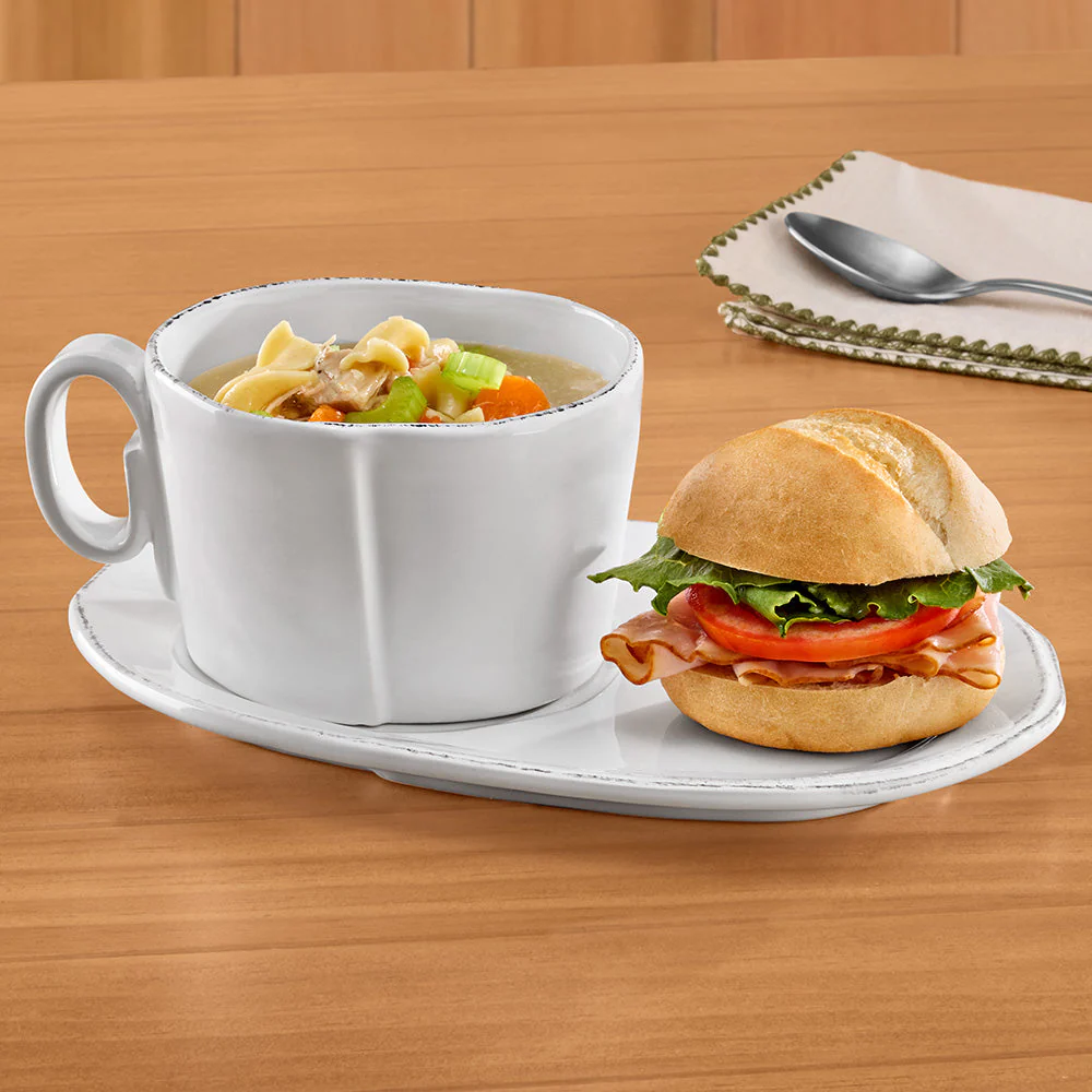 Vietri Lastra Stoneware Jumbo Mug and Tray