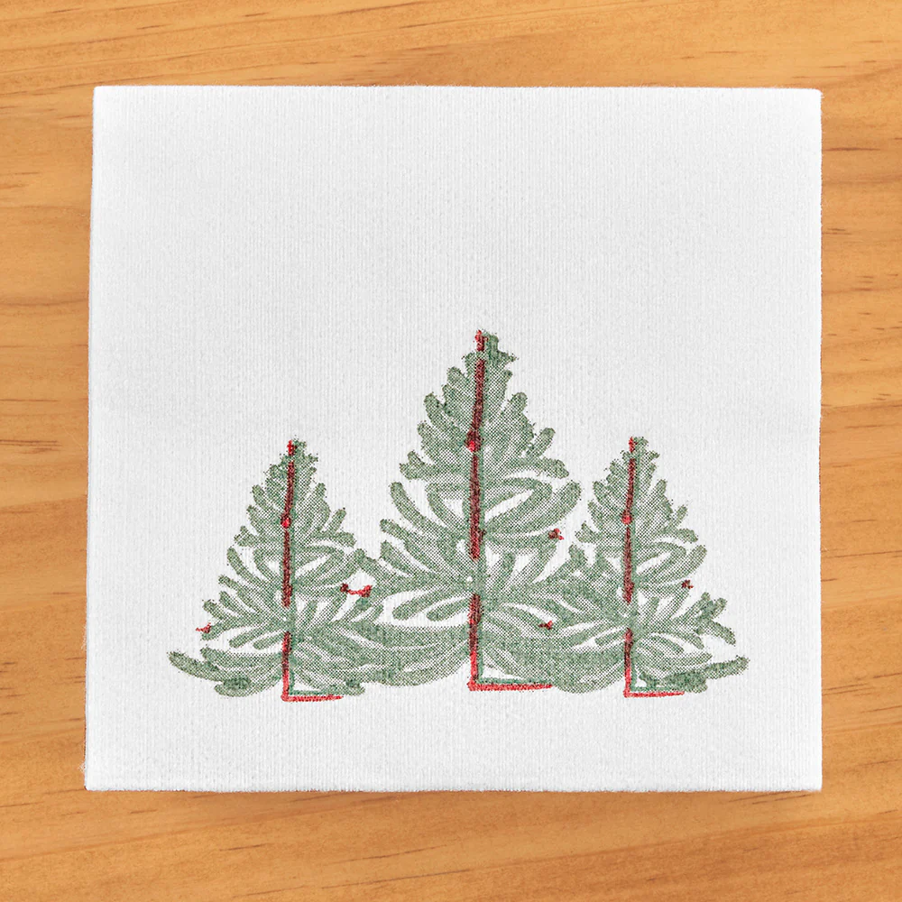 Vietri Papersoft Christmas Napkins, Lastra Evergreen - Image 2