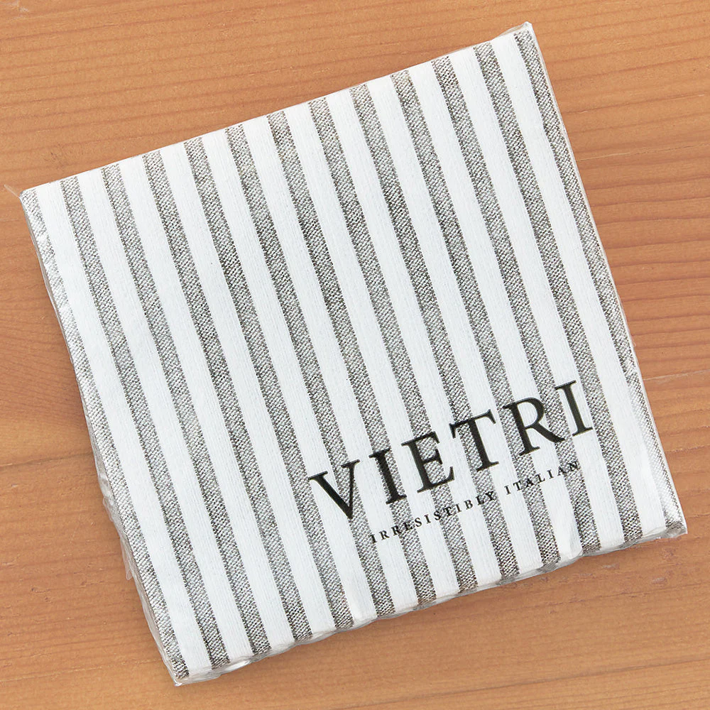 Vietri Papersoft Napkins, Capri Grey Stripe - Image 2