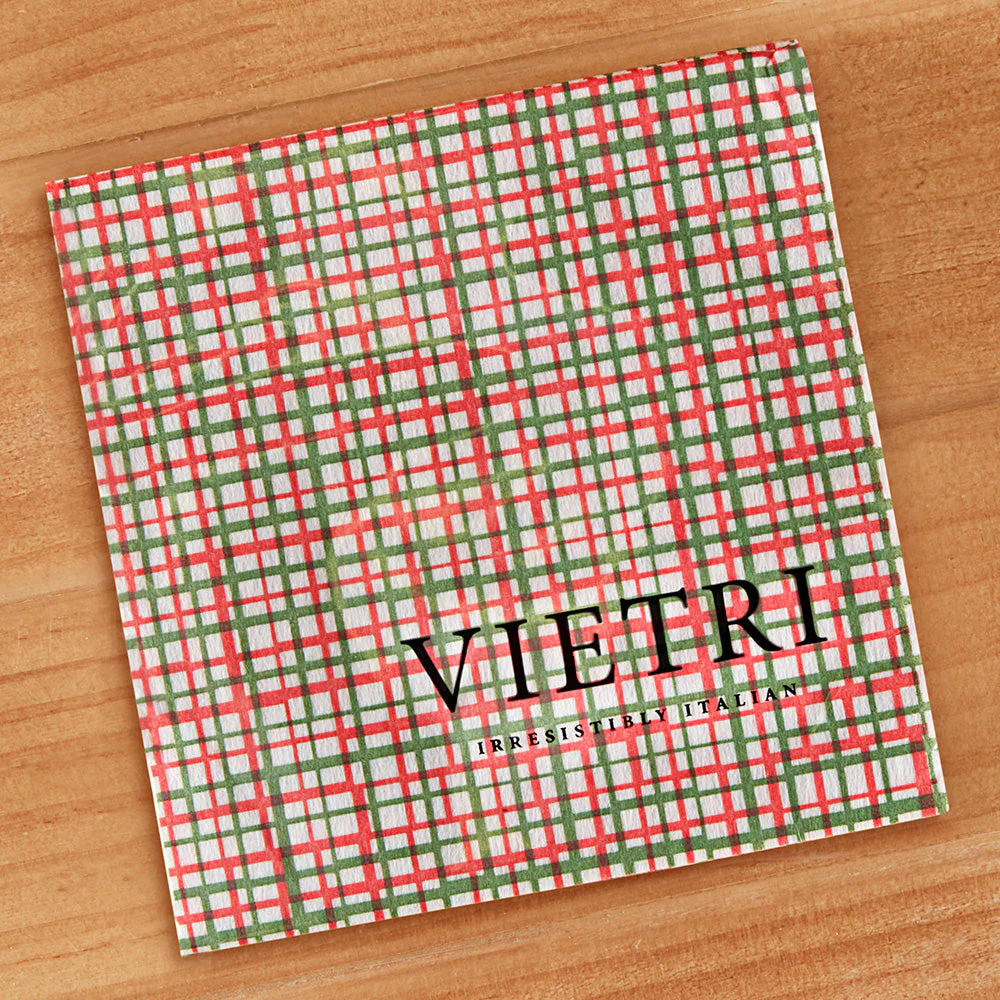 Vietri Papersoft Napkins, Green and Red Weave - Image 2