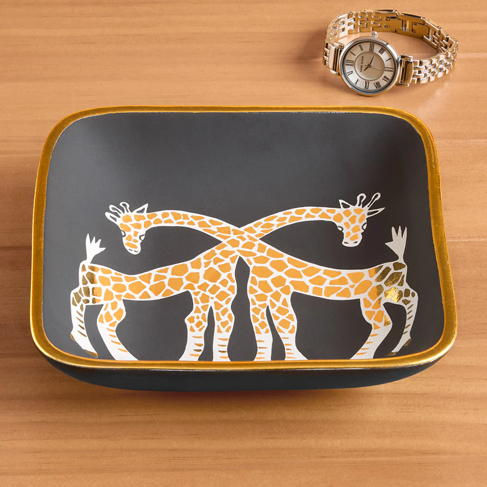Waylande Gregory Ceramic Catchall Tray, 2 Giraffes