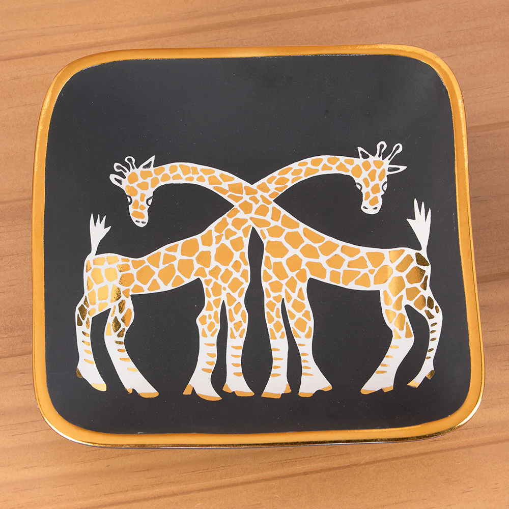 Waylande Gregory Ceramic Catchall Tray, 2 Giraffes - Image 2
