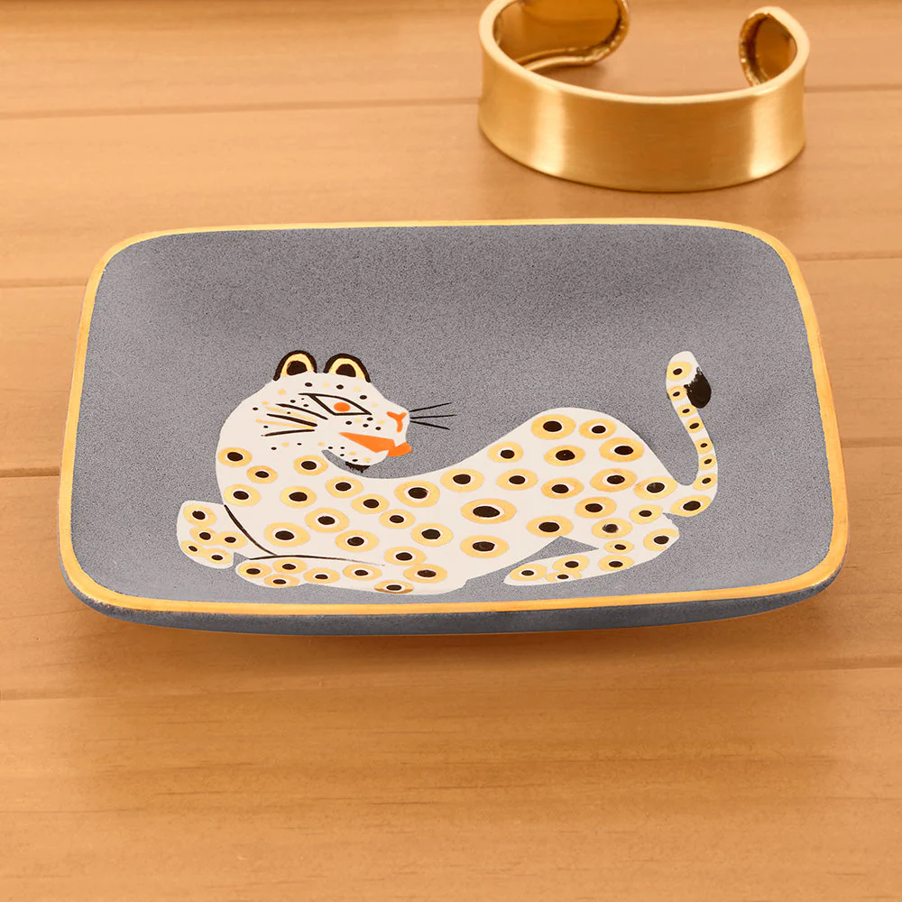 Waylande Gregory Ceramic Catchall Tray, Leopard