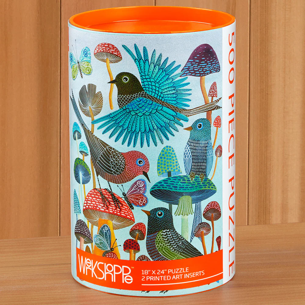 WerkShoppe 500 Piece Jigsaw Puzzle, "Mushroom Garden" by Geninne Zlatkis