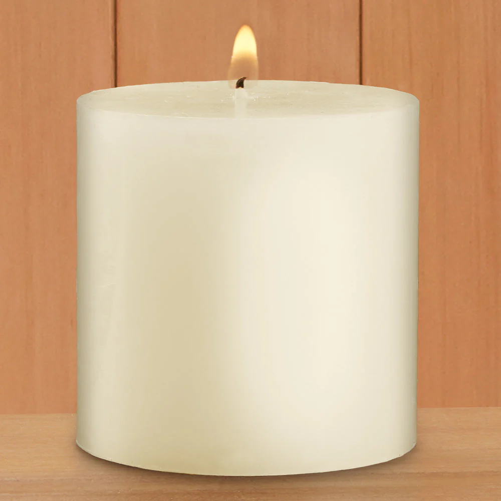 White Unscented Pillar Candle