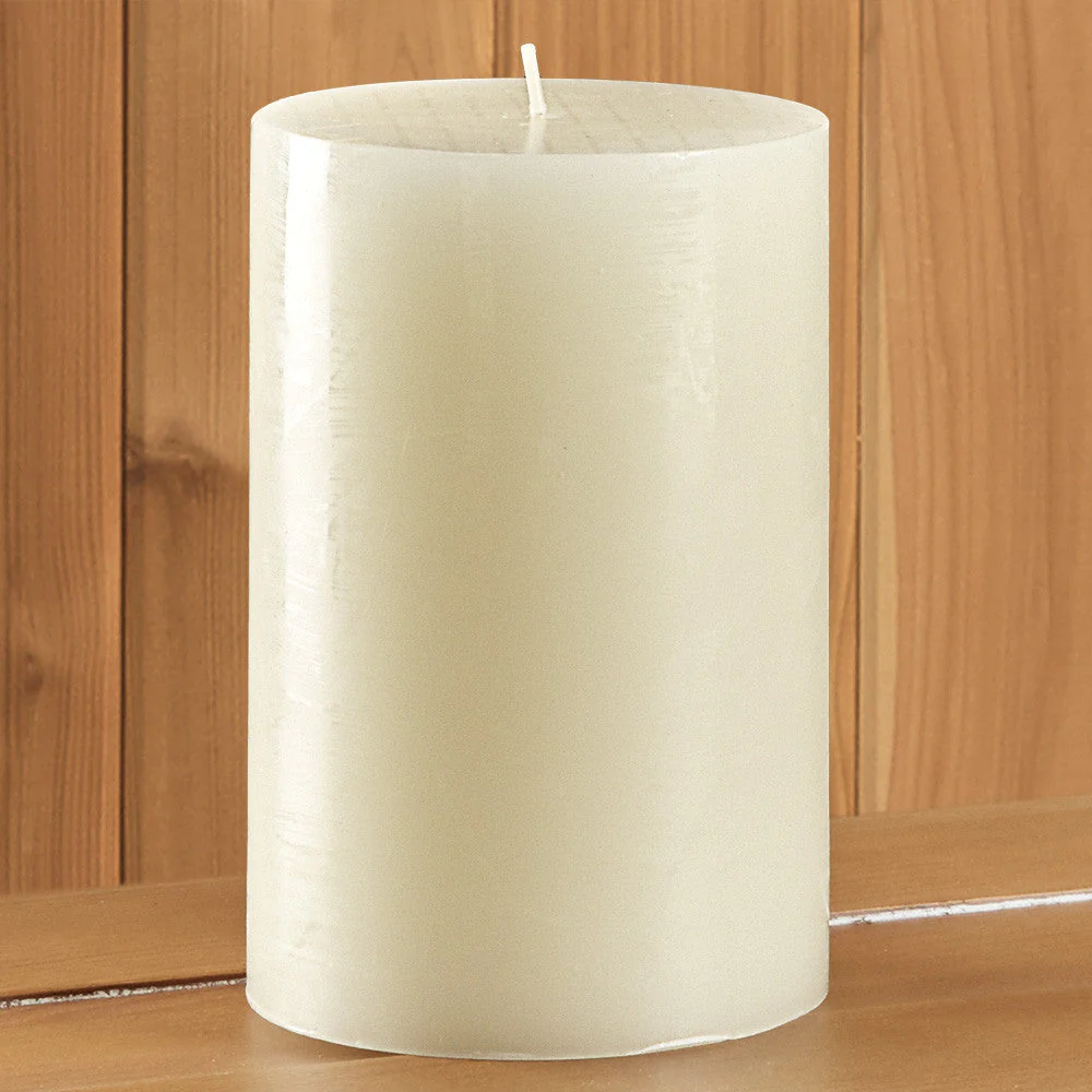 White Unscented Pillar Candle - Image 4