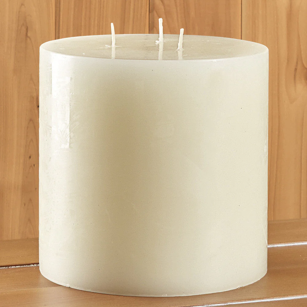 White Unscented Pillar Candle - Image 5