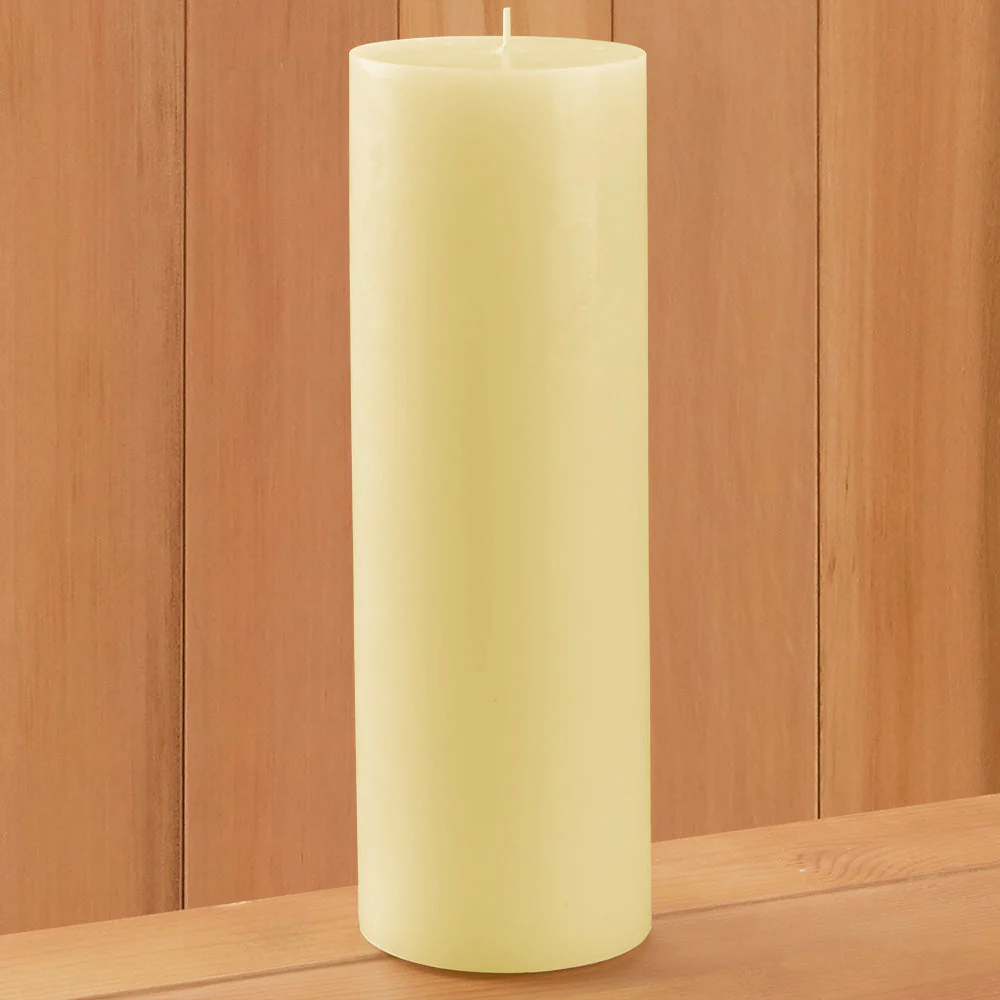 White Unscented Pillar Candle - Image 7