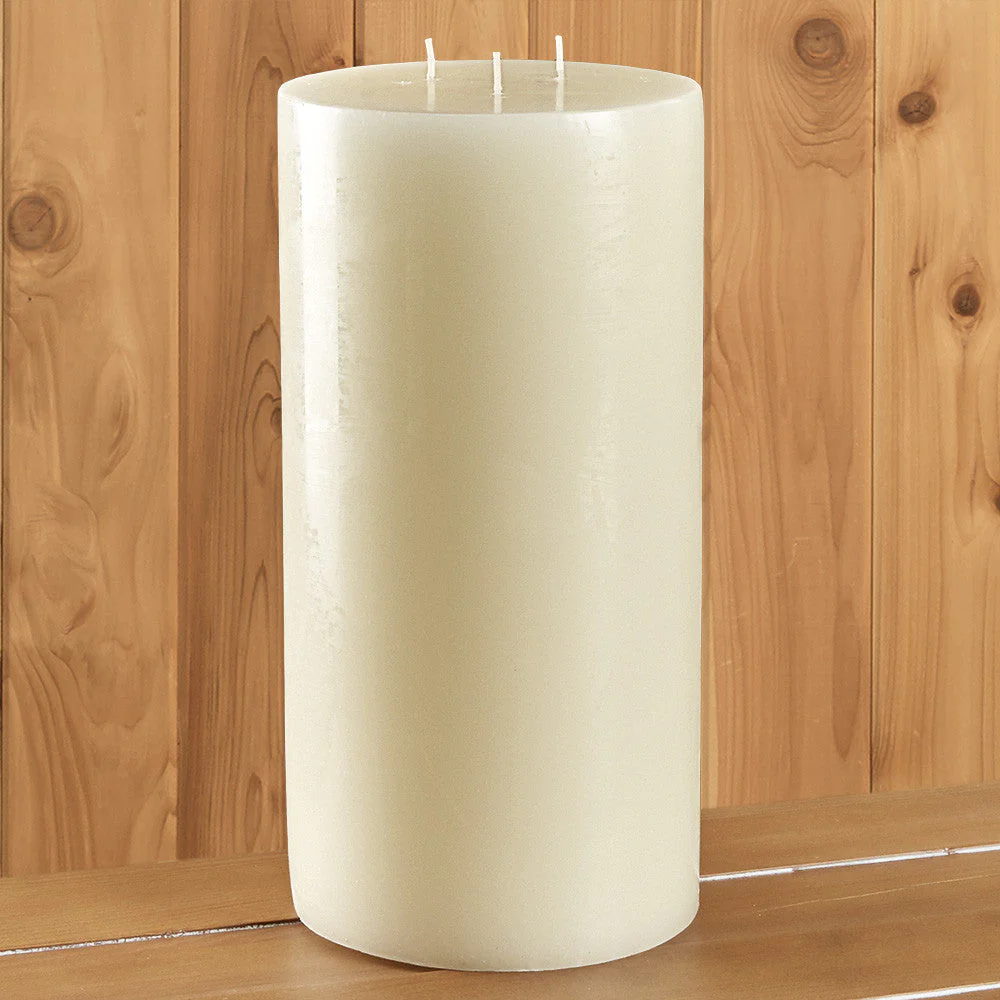 White Unscented Pillar Candle - Image 8