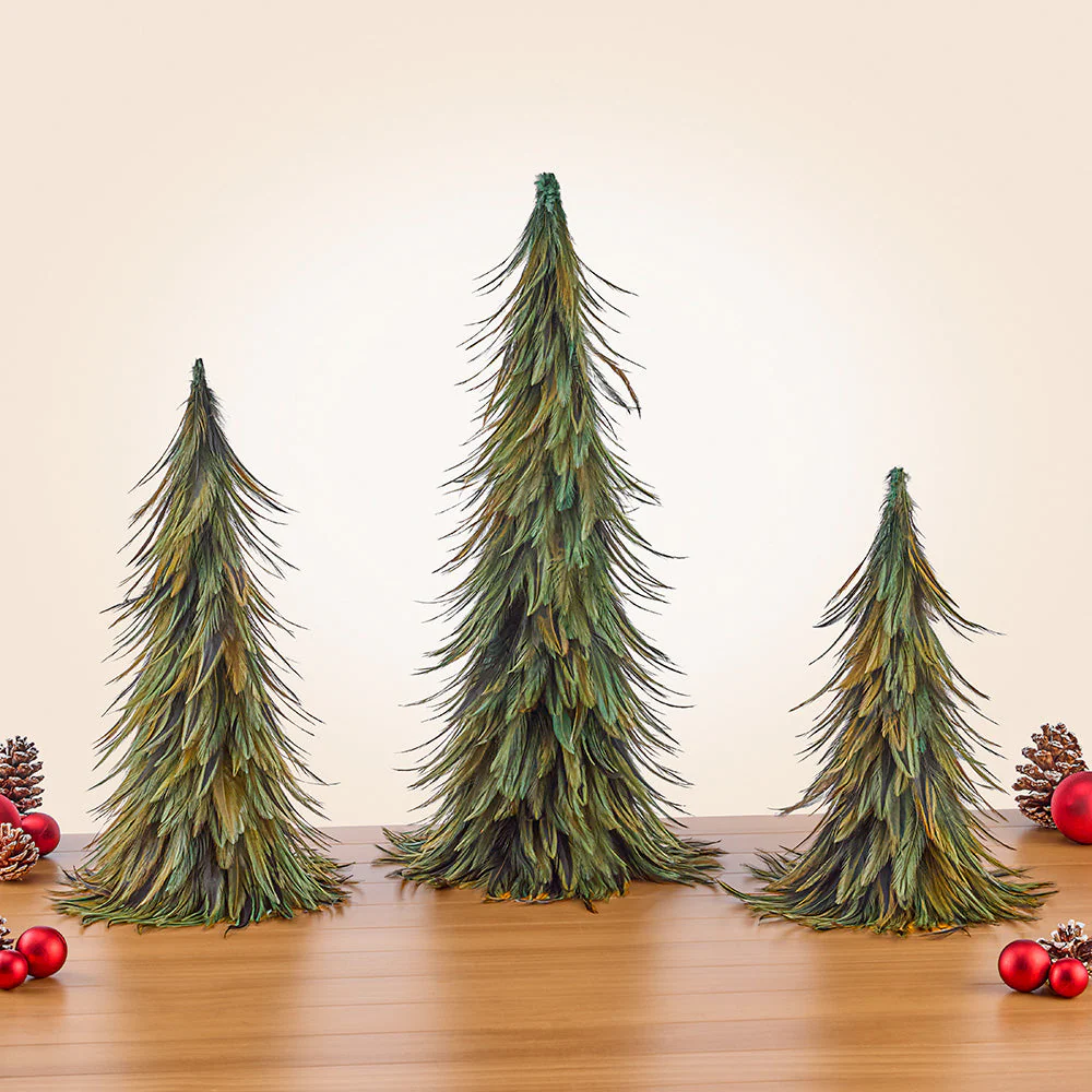 Wispy Green Feather Evergreen Tree - Image 2