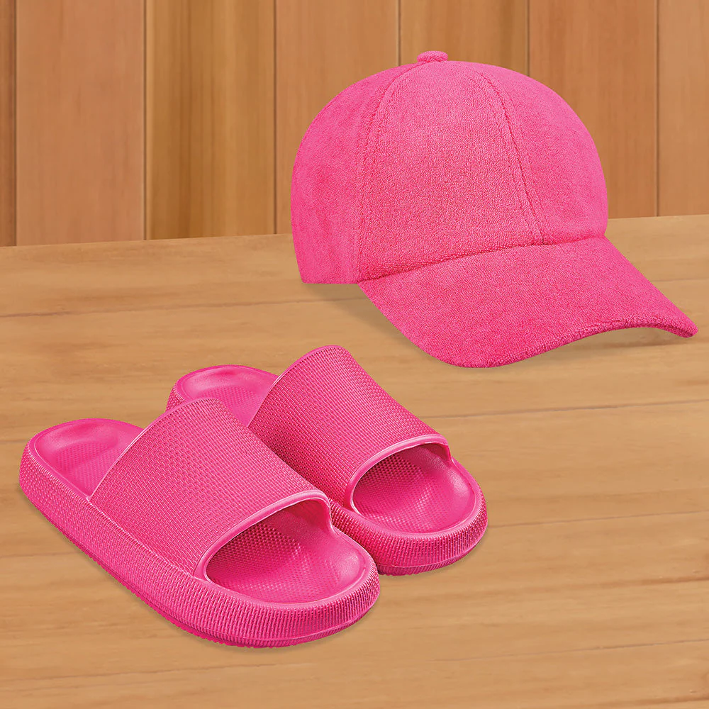 Women's Summer Cap and Slides Set