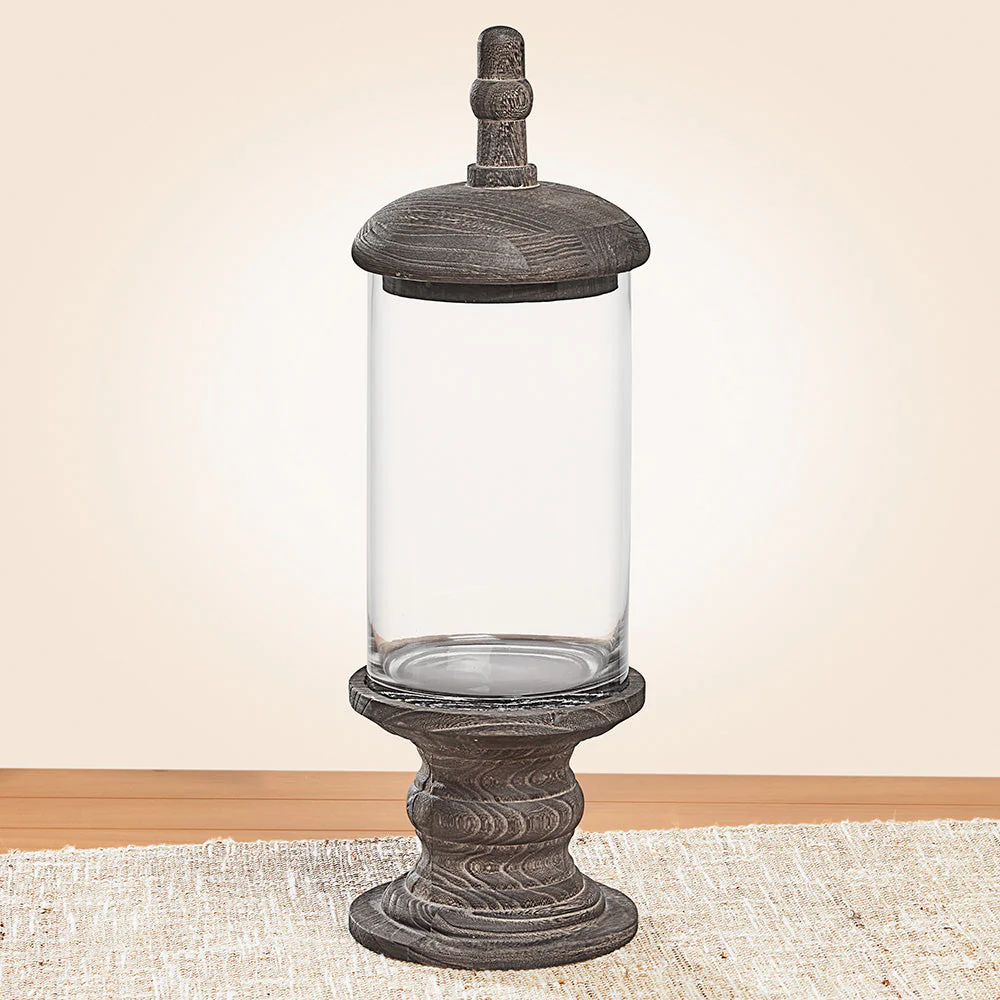 Wooden Pedestal Apothecary Jar - Image 2