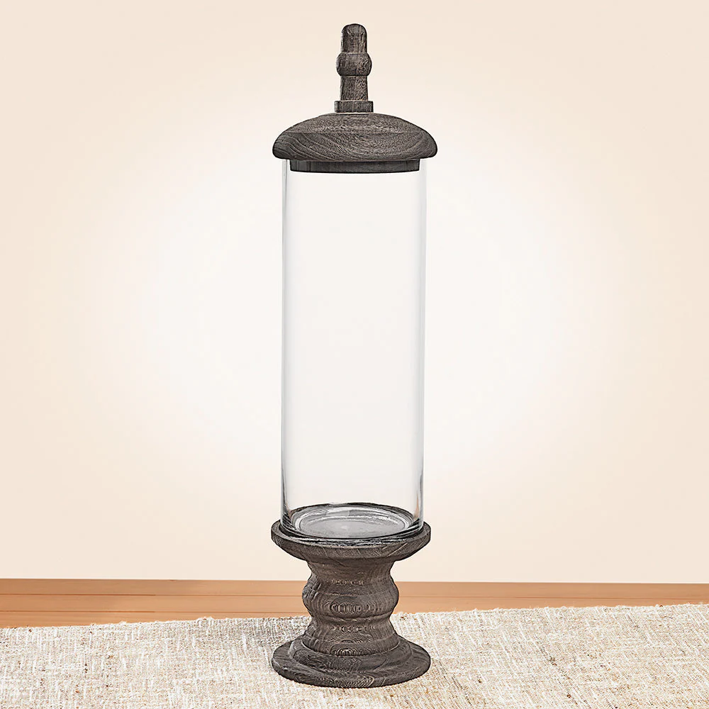 Wooden Pedestal Apothecary Jar - Image 3