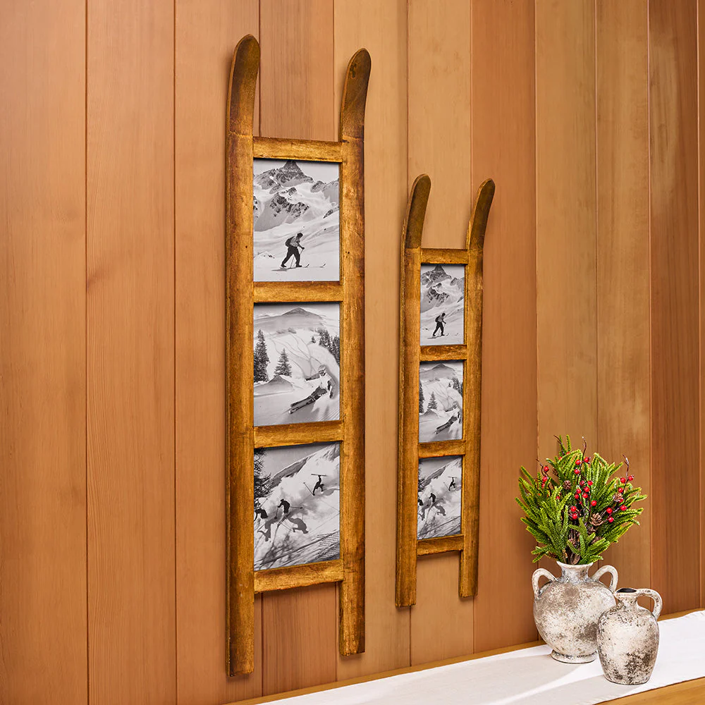 Wooden Toboggan Sled Photo Frame