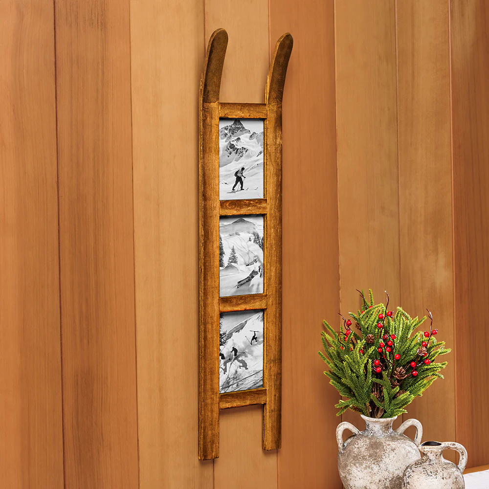 Wooden Toboggan Sled Photo Frame - Image 2