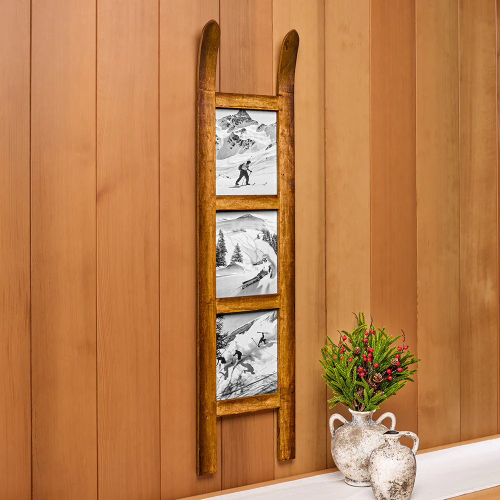 Wooden Toboggan Sled Photo Frame - Image 3