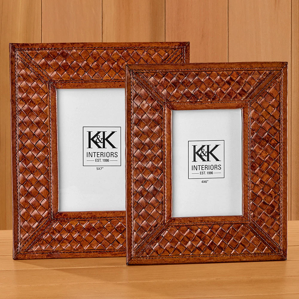 Woven Leather Photo Frame - Image 2