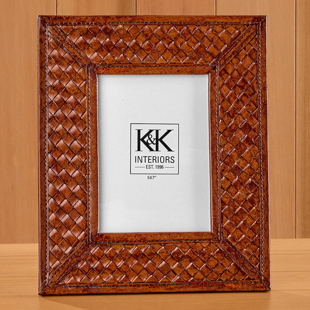 Woven Leather Photo Frame - Image 3