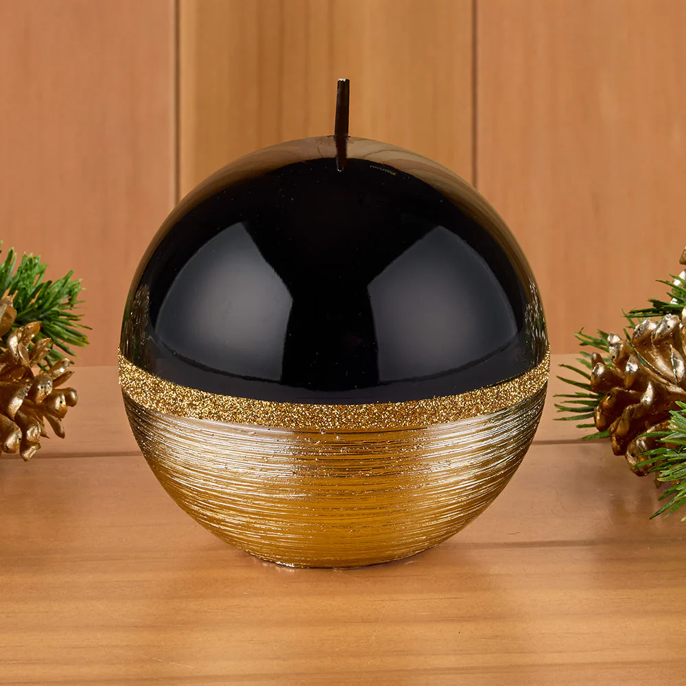 Zodax Brushed Gold Metallic Candles, Black - Image 3