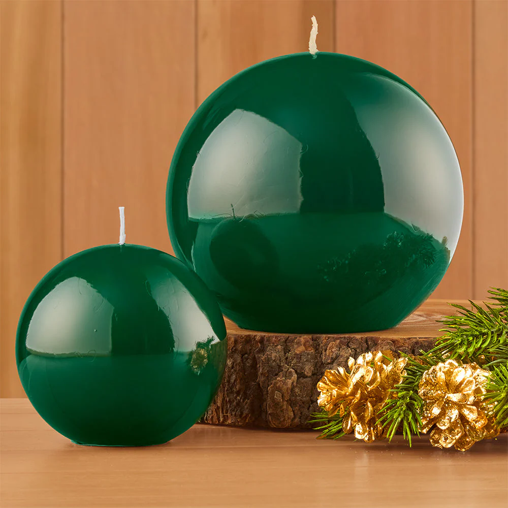 Zodax Lacquer Ball Candles, Hunter Green - Image 3