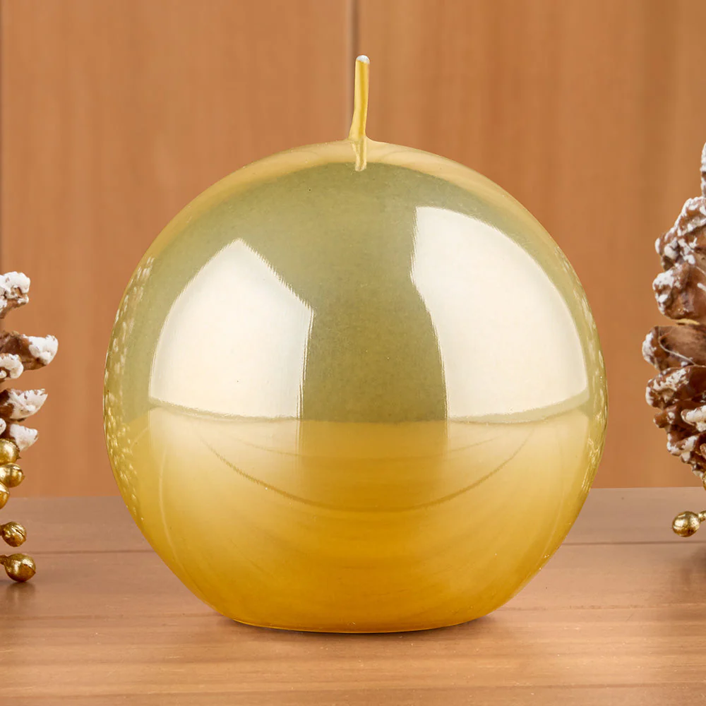 Zodax Metallic Ball Candles, Gold