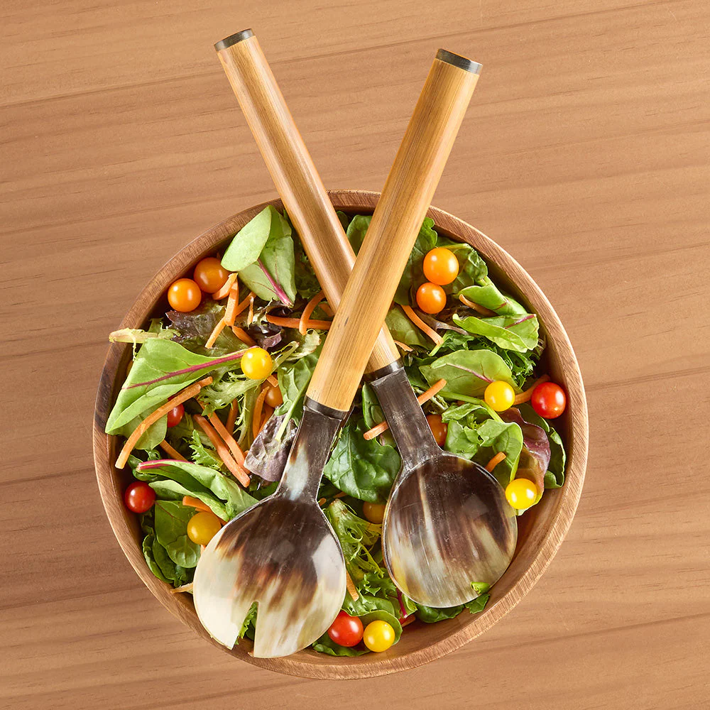 Zodax Selvo Bamboo and Horn Salad Servers - Image 2